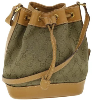 Pre-owned Canvas gucci-bags Gucci Vintage , Green , Dames - ONE Size