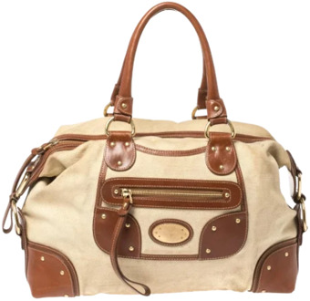 Pre-owned Canvas handbags Bally Pre-owned , Beige , Dames - ONE Size