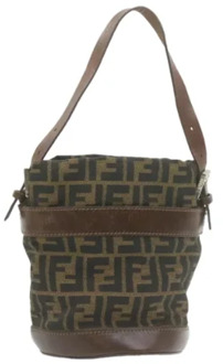 Pre-owned Canvas handbags Fendi Vintage , Brown , Dames - ONE Size