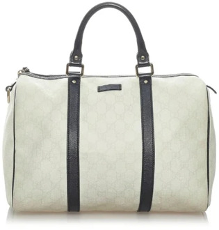 Pre-owned Canvas handbags Gucci Vintage , White , Dames - ONE Size