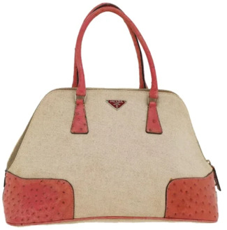 Pre-owned Canvas handbags Prada Vintage , Beige , Dames - ONE Size