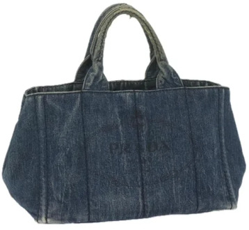 Pre-owned Canvas handbags Prada Vintage , Blue , Dames - ONE Size
