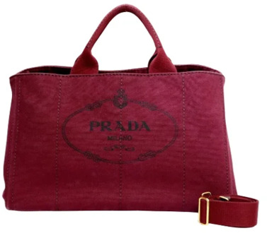 Pre-owned Canvas handbags Prada Vintage , Red , Unisex - ONE Size