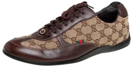 Pre-owned Canvas sneakers Gucci Vintage , Beige , Dames - 40 1/2 EU