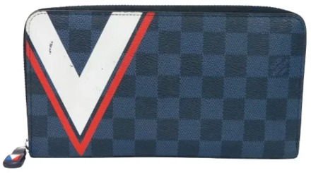 Pre-owned Canvas wallets Louis Vuitton Vintage , Blue , Heren - ONE Size