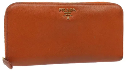 Pre-owned Canvas wallets Prada Vintage , Orange , Dames - ONE Size