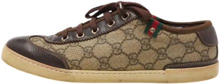 Pre-owned Coated canvas sneakers Gucci Vintage , Beige , Dames - 37 1/2 EU
