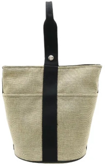 Pre-owned Cotton handbags Hermès Vintage , Beige , Dames - ONE Size