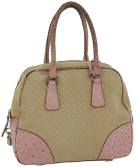Pre-owned Cotton handbags Prada Vintage , Beige , Dames - ONE Size