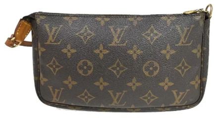 Pre-owned Cotton louis-vuitton-bags Louis Vuitton Vintage , Brown , Dames - ONE Size
