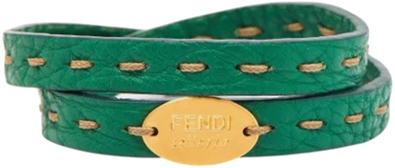 Pre-owned Fabric bracelets Fendi Vintage , Green , Dames - ONE Size