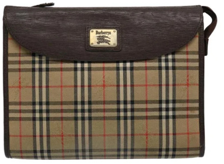 Pre-owned Fabric clutches Burberry Vintage , Brown , Dames - ONE Size