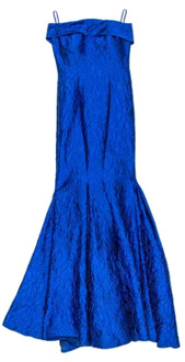 Pre-owned Fabric dresses Carolina Herrera Pre-owned , Blue , Dames - S