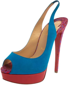 Pre-owned Fabric heels Christian Louboutin Pre-owned , Blue , Dames - 37 EU