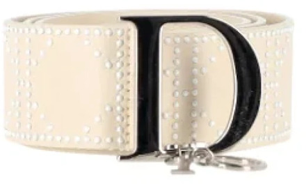 Pre-owned Leather belts Dior Vintage , Beige , Dames - ONE Size