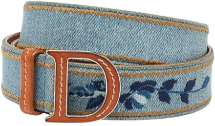 Pre-owned Leather belts Dior Vintage , Blue , Dames - ONE Size