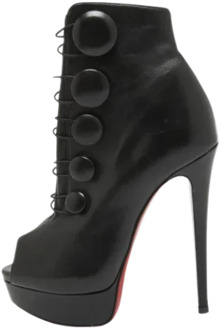 Pre-owned Leather boots Christian Louboutin Pre-owned , Black , Dames - 35 EU
