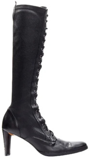 Pre-owned Leather boots Dior Vintage , Black , Dames - 37 1/2 EU