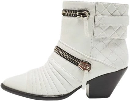Pre-owned Leather boots Giuseppe Zanotti Pre-owned , White , Dames - 39 EU