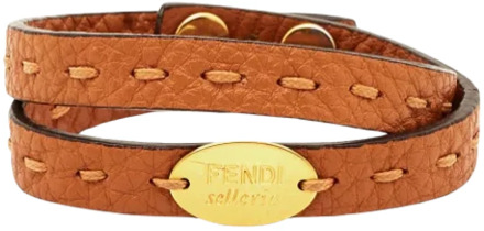 Pre-owned Leather bracelets Fendi Vintage , Yellow , Dames - ONE Size