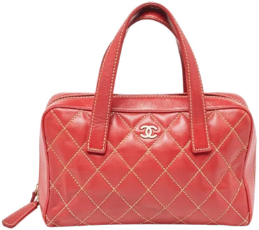 Pre-owned Leather chanel-bags Chanel Vintage , Red , Dames - ONE Size