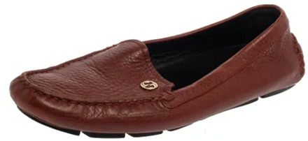 Pre-owned Leather flats Gucci Vintage , Brown , Dames - 36 1/2 EU