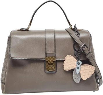 Pre-owned Leather handbags Bottega Veneta Vintage , Beige , Dames - ONE Size