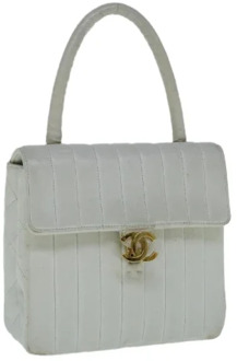Pre-owned Leather handbags Chanel Vintage , White , Dames - ONE Size