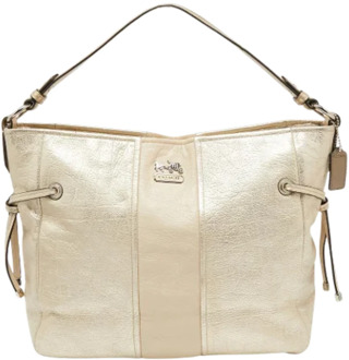 Pre-owned Leather handbags Coach Pre-owned , Beige , Dames - ONE Size