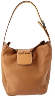 Pre-owned Leather handbags Hermès Vintage , Brown , Dames - ONE Size