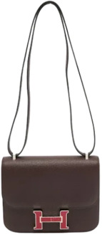 Pre-owned Leather handbags Hermès Vintage , Brown , Dames - ONE Size