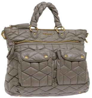 Pre-owned Leather handbags Miu Miu Pre-owned , Gray , Dames - ONE Size