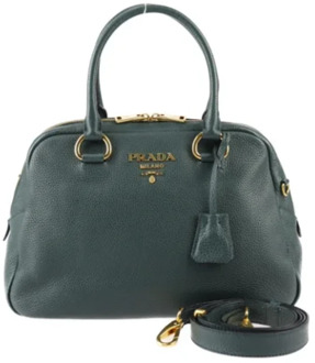 Pre-owned Leather handbags Prada Vintage , Green , Dames - ONE Size