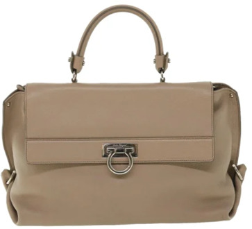 Pre-owned Leather handbags Salvatore Ferragamo Pre-owned , Beige , Dames - ONE Size