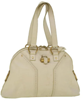 Pre-owned Leather handbags Yves Saint Laurent Vintage , White , Dames - ONE Size