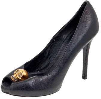 Pre-owned Leather heels Alexander McQueen Pre-owned , Black , Dames - 36 EU