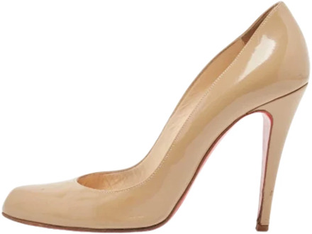 Pre-owned Leather heels Christian Louboutin Pre-owned , Beige , Dames - 38 1/2 EU