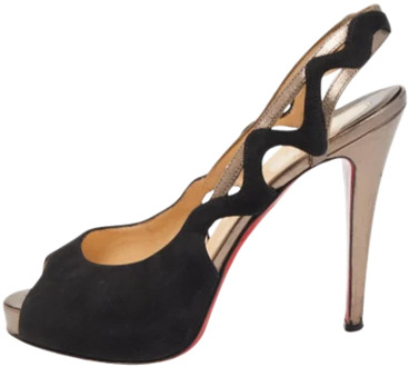 Pre-owned Leather heels Christian Louboutin Pre-owned , Black , Dames - 38 1/2 EU