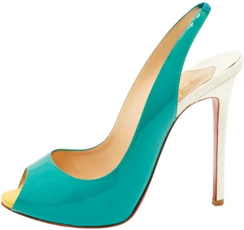Pre-owned Leather heels Christian Louboutin Pre-owned , Green , Dames - 38 1/2 EU