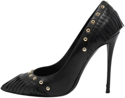 Pre-owned Leather heels Giuseppe Zanotti Pre-owned , Black , Dames - 38 1/2 EU