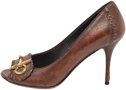 Pre-owned Leather heels Gucci Vintage , Brown , Dames - 37 1/2 EU