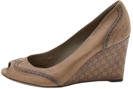 Pre-owned Leather heels Gucci Vintage , Brown , Dames - 38 1/2 EU