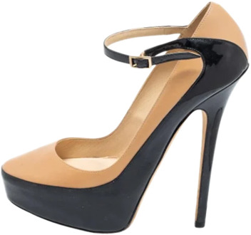 Pre-owned Leather heels Jimmy Choo Pre-owned , Black , Dames - 39 1/2 EU