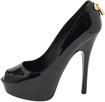 Pre-owned Leather heels Louis Vuitton Vintage , Black , Dames - 39 1/2 EU