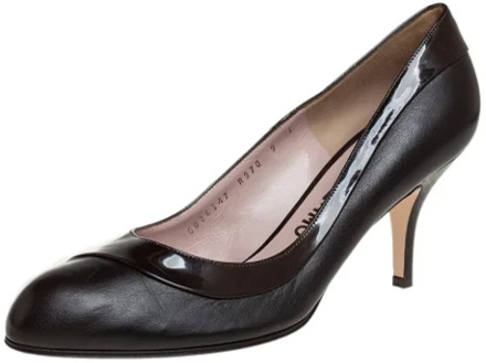 Pre-owned Leather heels Salvatore Ferragamo Pre-owned , Brown , Dames - 39 1/2 EU