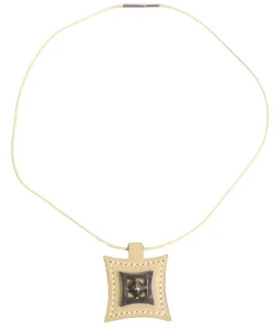 Pre-owned Leather necklaces Hermès Vintage , Beige , Dames - ONE Size