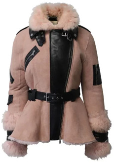 Pre-owned Leather outerwear Alexander McQueen Pre-owned , Pink , Dames
