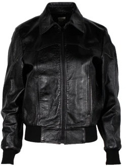 Pre-owned Leather outerwear Celine Vintage , Black , Dames - 2XL