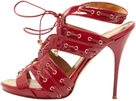 Pre-owned Leather sandals Alexander McQueen Pre-owned , Red , Dames - 39 EU