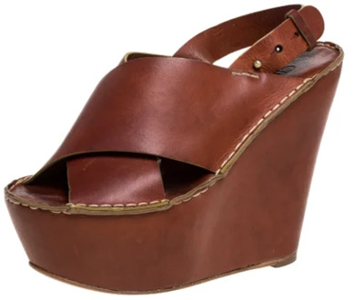 Pre-owned Leather sandals Chloé Pre-owned , Brown , Dames - 38 EU